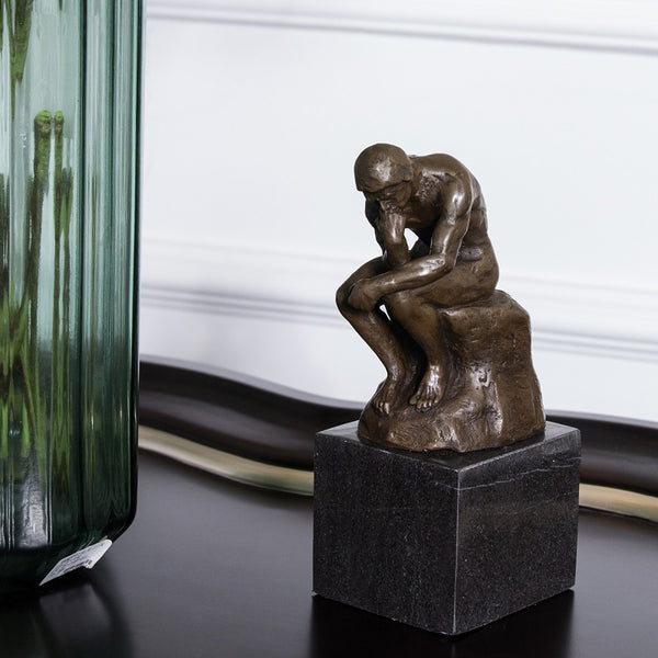 Thinker Bronze Sculpture Rodin Famous Art Statues TPE-185