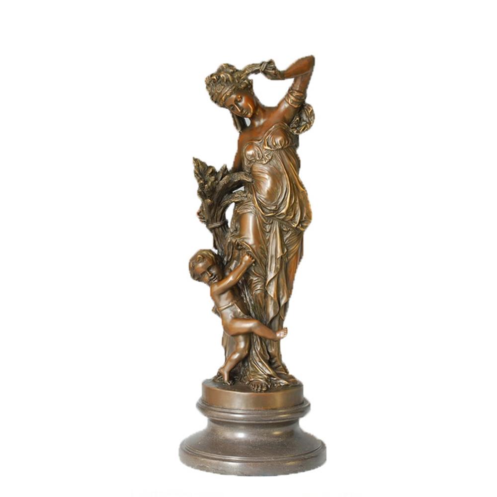 Mother and Son Bronze Statue