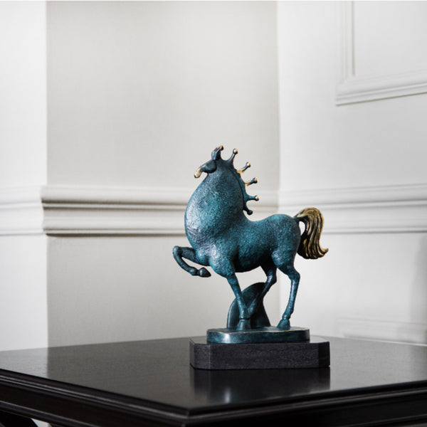 Success Crown Horse Brass Sculpture-Noble Victory & Achievement Decor