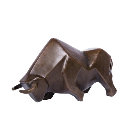 Modern Wall Street Bull Ornament-Abstract Brass Sculpture for Fortune,Office&Gift|YDZ-023