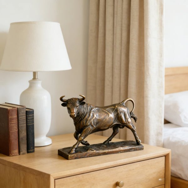 Powerful Bull Sculpture for Office-European Realistic Brass Art Statue|TPAL-219