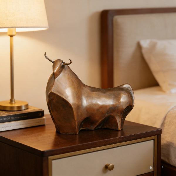Abstract Bull Bronze Statue-Handmade Modern Animal Art Sculpture (TPAL-391)