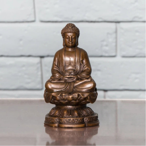 Toperkins Small Buddha Bronze Sculpture-Zen Home Decor Meditation Statue |TPFX-B93