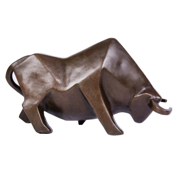 Modern Wall Street Bull Ornament-Abstract Brass Sculpture for Fortune,Office&Gift|YDZ-023