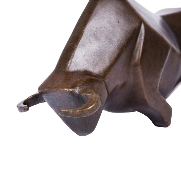 Modern Wall Street Bull Ornament-Abstract Brass Sculpture for Fortune,Office&Gift|YDZ-023