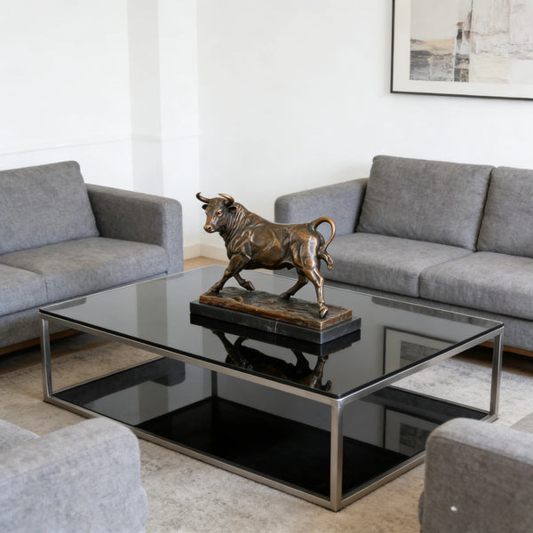 Powerful Bull Sculpture for Office-European Realistic Brass Art Statue|TPAL-219