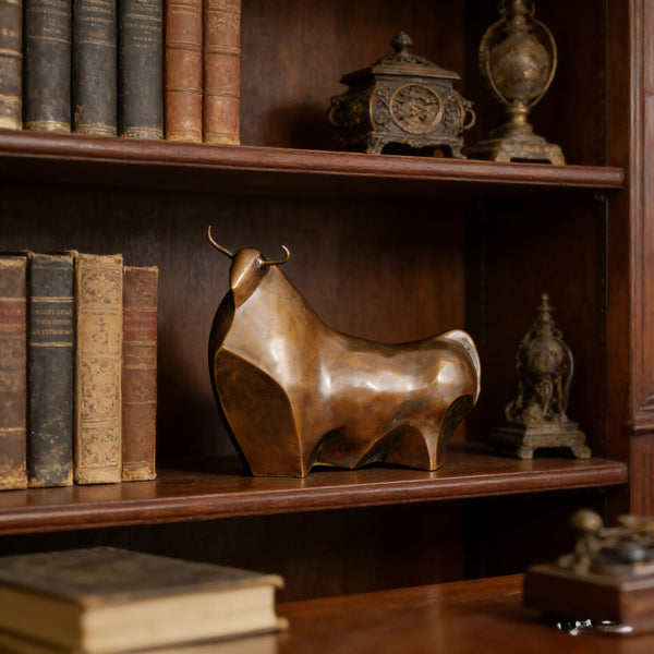 Abstract Bull Bronze Statue-Handmade Modern Animal Art Sculpture (TPAL-391)