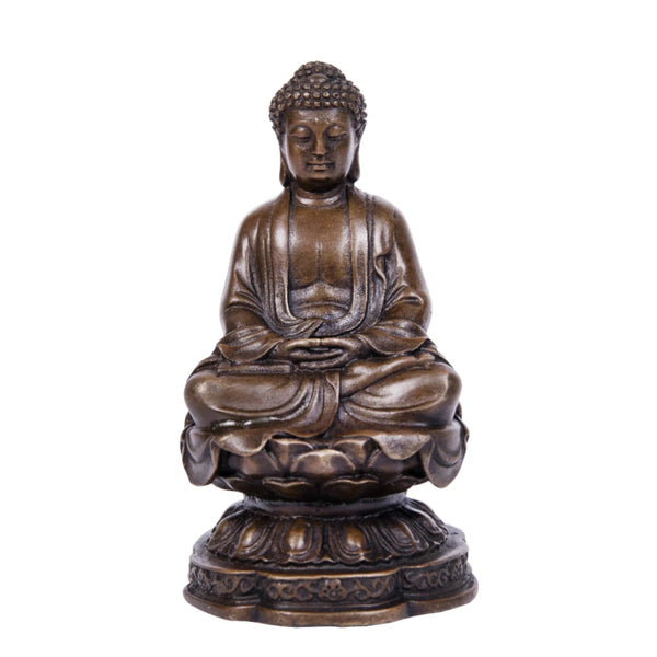 Toperkins Small Buddha Bronze Sculpture-Zen Home Decor Meditation Statue |TPFX-B93