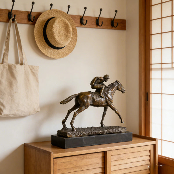 Horse Rider Bronze Sculpture-Sports Theme Male Statue for Home & Office Decor |TPY-376