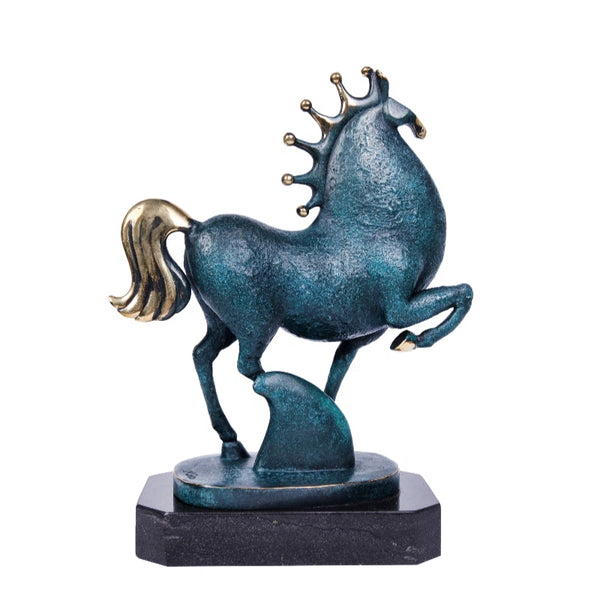 Success Crown Horse Brass Sculpture-Noble Victory & Achievement Decor