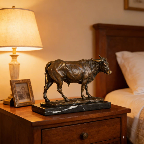 Bull Bronze Statue-Symbol of Strength Animal Art for Home & Office Decor|TPAL-204