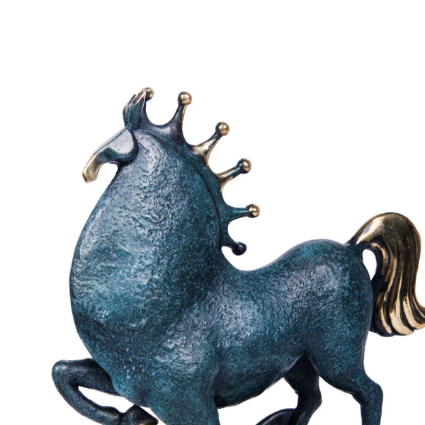 Success Crown Horse Brass Sculpture-Noble Victory & Achievement Decor