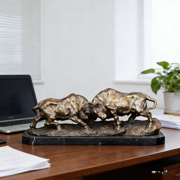 Fighting Bull Bronze Statue for Business&Office Art indoor Decor|TPAL-042