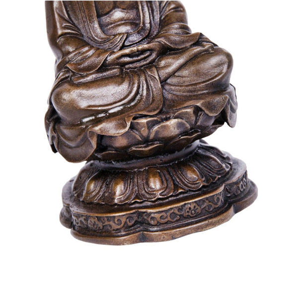 Toperkins Small Buddha Bronze Sculpture-Zen Home Decor Meditation Statue |TPFX-B93