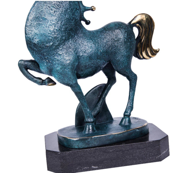 Success Crown Horse Brass Sculpture-Noble Victory & Achievement Decor