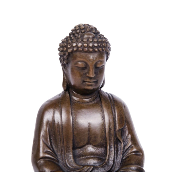 Toperkins Small Buddha Bronze Sculpture-Zen Home Decor Meditation Statue |TPFX-B93