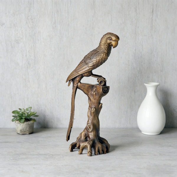 Parrot Bronze Statue Modern Animal Sculpture Indoor Art Craft TPAL-066
