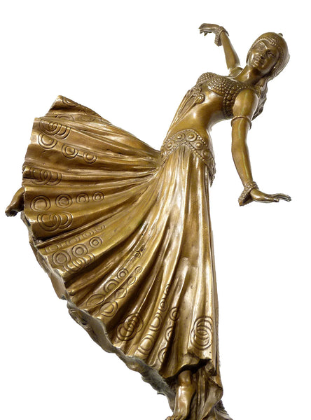 Female Bronze Statues Dancing Lady Sculpture Home Decor TPE-041