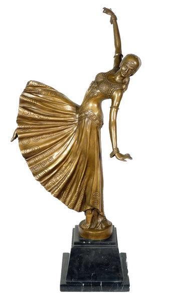 Female Bronze Statues Dancing Lady Sculpture Home Decor TPE-041