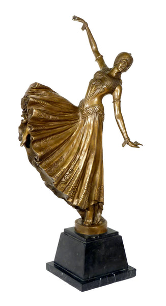 Female Bronze Statues Dancing Lady Sculpture Home Decor TPE-041