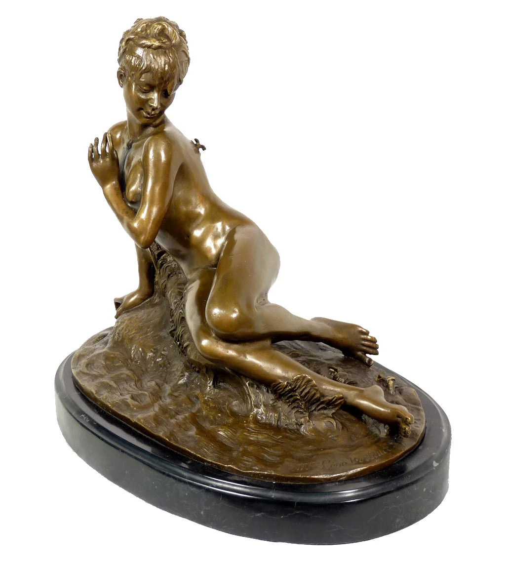 Hand Made Bronze Nude Women Art Bronze Statue Sitting Girl TPE-327