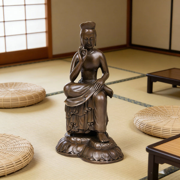 Art Bronze Laughing Maitreya Buddha Statue -Zen Meditation Sculpture Figurine Home Decor|TPFX-031