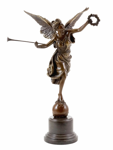 Antique Figure Angle Hand-made Art Collection Brass Sculpture Statue TPE-873