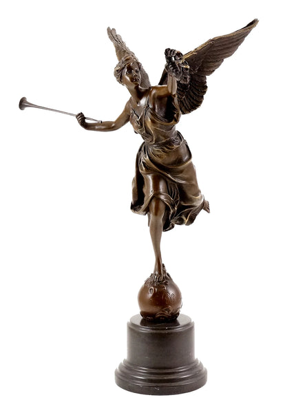 Antique Figure Angle Hand-made Art Collection Brass Sculpture Statue TPE-873