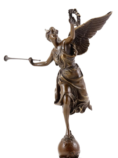 Antique Figure Angle Hand-made Art Collection Brass Sculpture Statue TPE-873