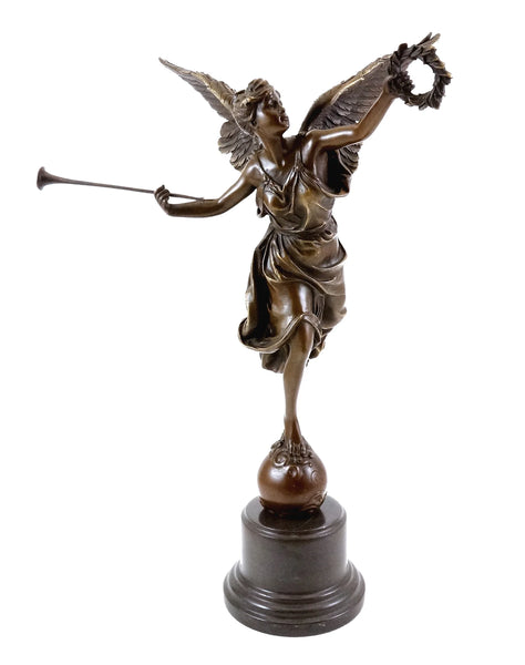 Antique Figure Angle Hand-made Art Collection Brass Sculpture Statue TPE-873