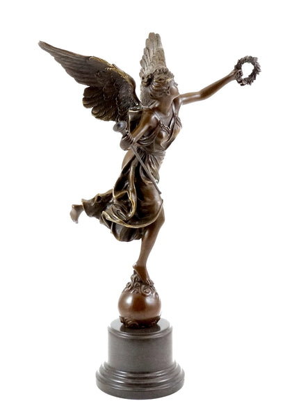 Antique Figure Angle Hand-made Art Collection Brass Sculpture Statue TPE-873