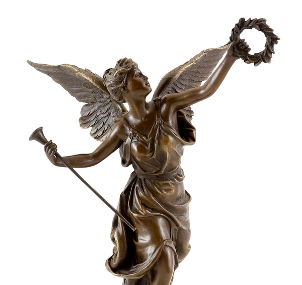 Antique Figure Angle Hand-made Art Collection Brass Sculpture Statue TPE-873