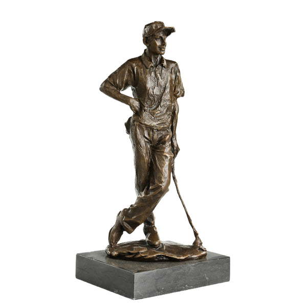 Golfer Bronze Sculpture-Elegant Swing Pose Sports Theme Art Statue |TPE-839