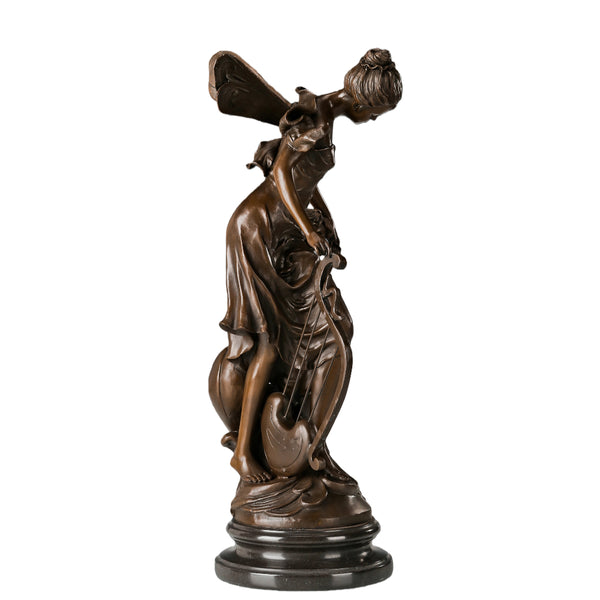 European Angel Harp Bronze Ornament – Luxury Hotel Lobby, Office & Home Classical Decor