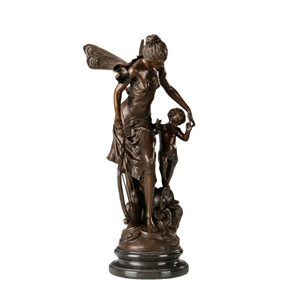 European Angel Harp Bronze Ornament – Luxury Hotel Lobby, Office & Home Classical Decor