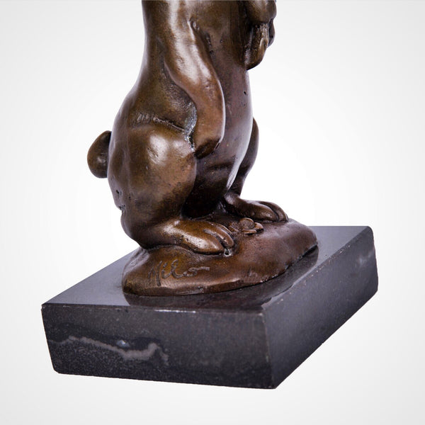 Rabbit Eating Carrot Bronze Sculpture-Whimsical Animal Statue Home Decor|TPAL-248