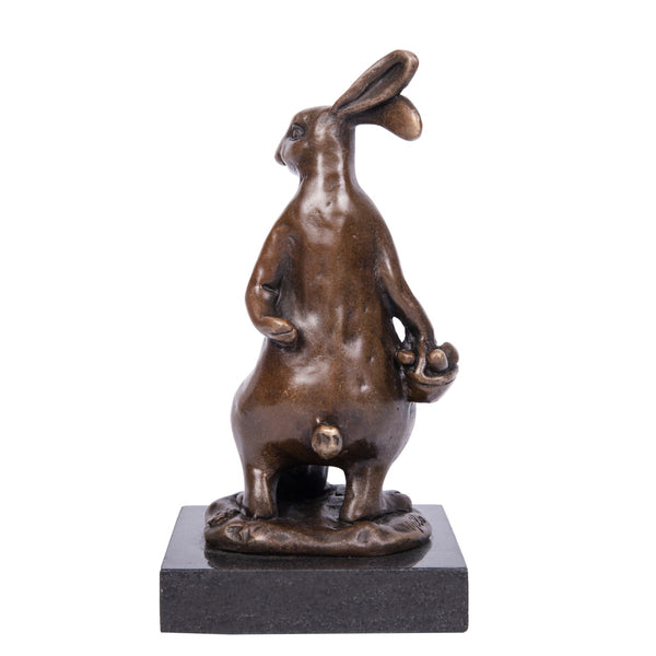 Handmade Home Deco Bronze Rabbit Statue Animal Bunny Mom-son Sculpture|TPAL-251