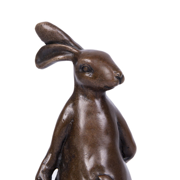 Handmade Home Deco Bronze Rabbit Statue Animal Bunny Mom-son Sculpture|TPAL-251