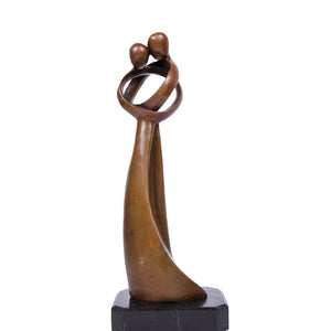 Abstract Embrace Bronze Sculpture-Modern Minimalist Couple Art Metal Decor