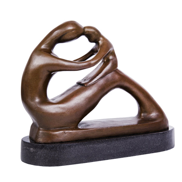 Abstract Mother & Child Sculpture – Minimalist Maternal Love Bronze Art Decor|TPY-183