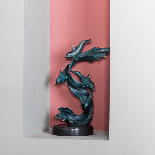 Toperkin Dolphin Bronze Statues 