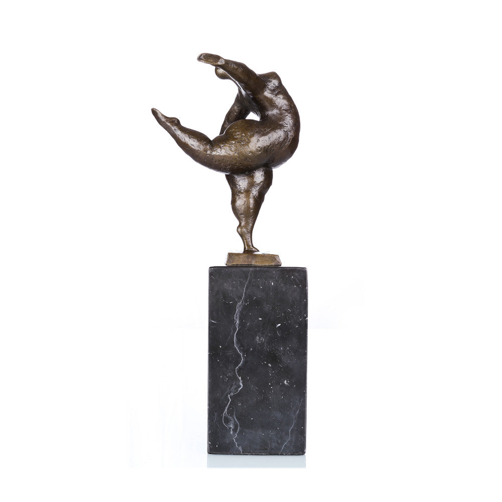 Art Deco Metal Abstract Dancer Statue Female Sculpture TPE-717