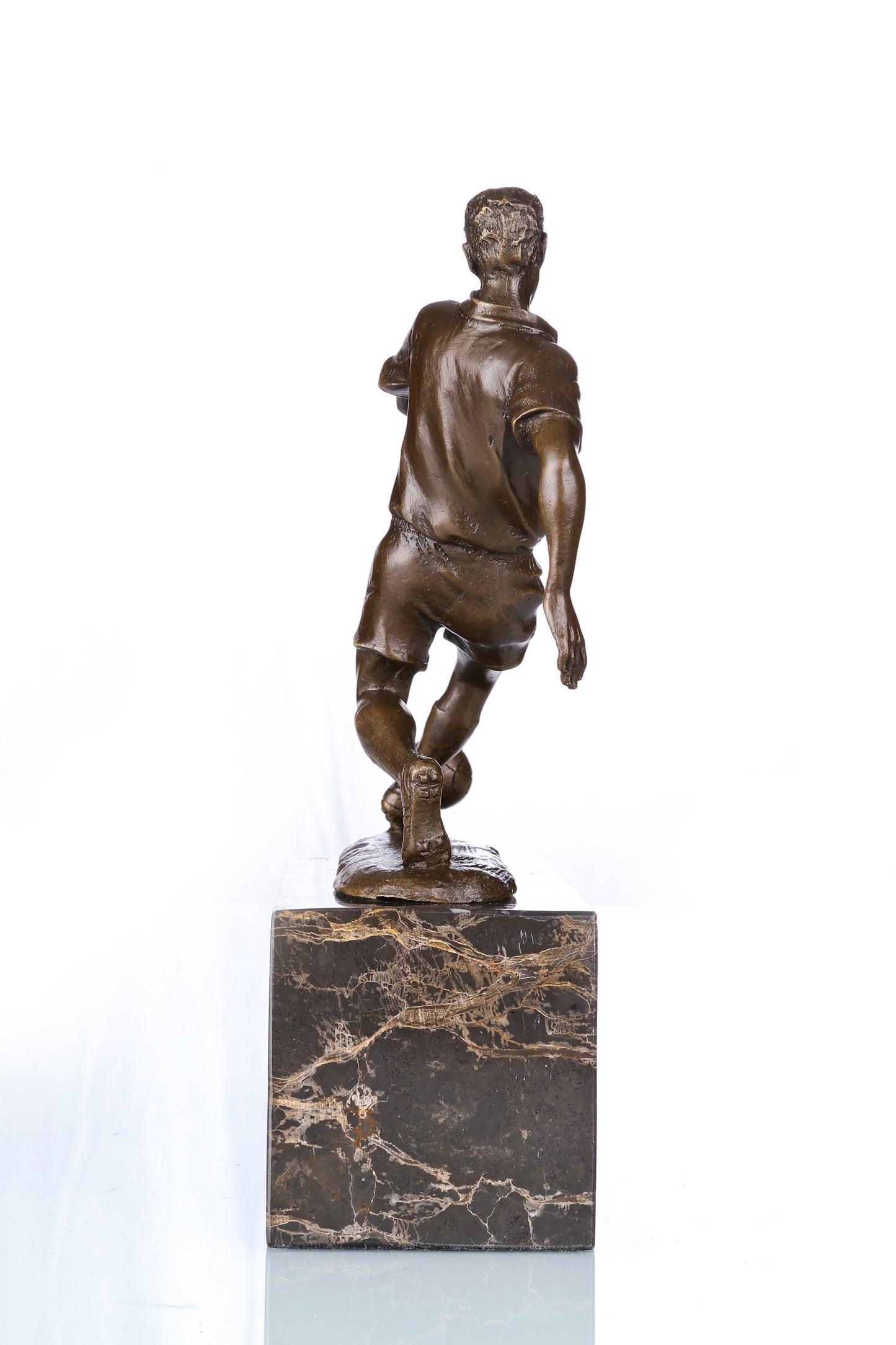 Football Player Bronze Sculpture-Handcrafted Kicking Moment Sports Art Statue|TPE-737