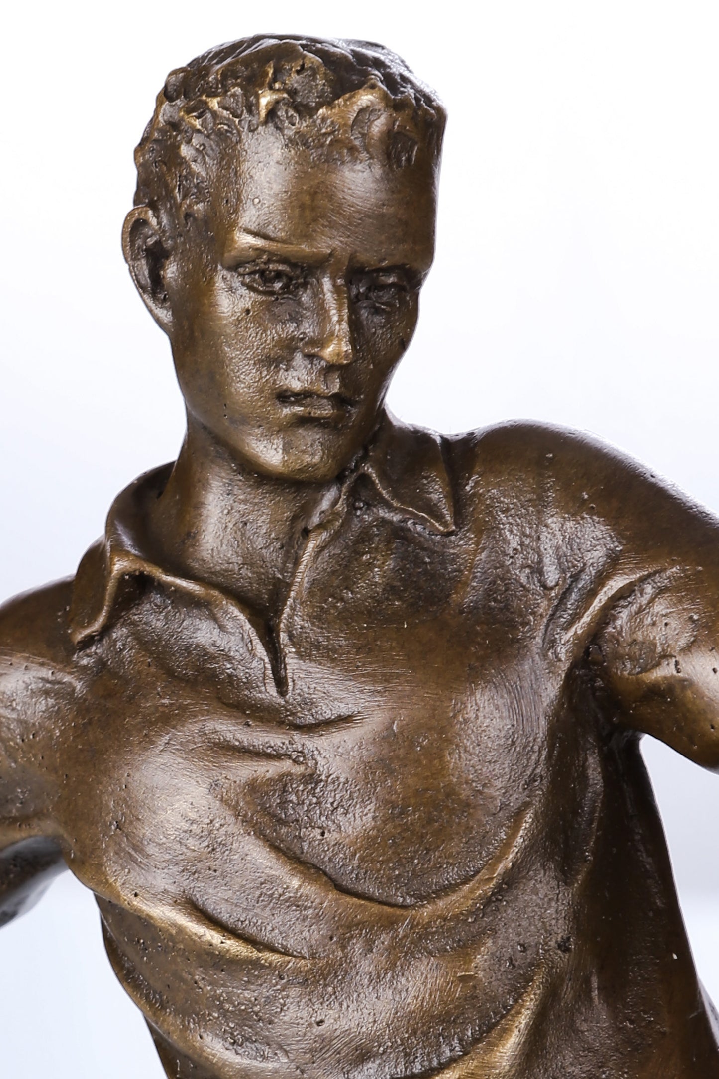 Football Player Bronze Sculpture-Handcrafted Kicking Moment Sports Art Statue|TPE-737