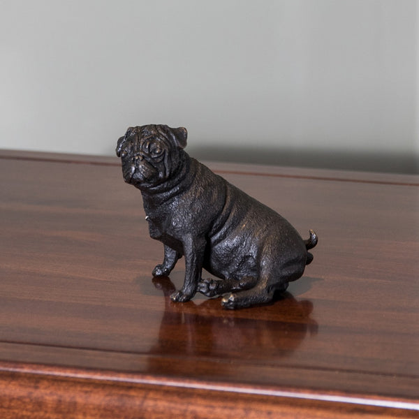 Small Dog Bronze Statue Animal Sculpture Figurine Desk Decor TPAL-092