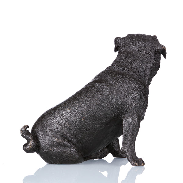 Small Dog Bronze Statue Animal Sculpture Figurine Desk Decor TPAL-092