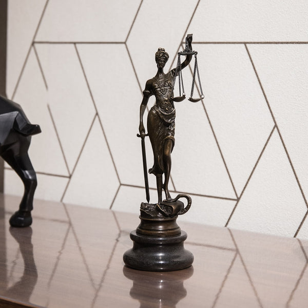 Bronze Justice Statue Ancient Greece Myth Lawyer Sculpture TPE-261