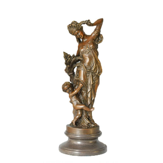 Mother and Son Bronze Statue