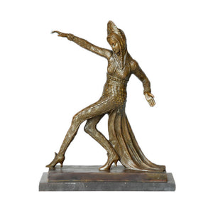 Dancing Girl Dovetail Skirt Female Dancer Art Statue Bronze TPE-312