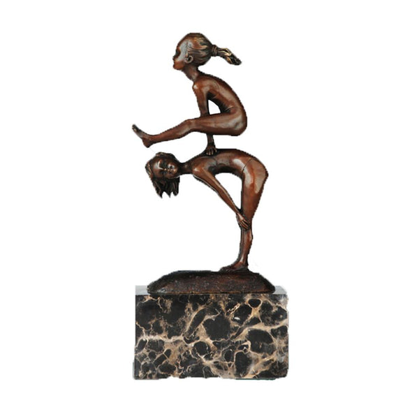 Manual Statue Bronze Playing Children Sculpture TPE-742